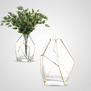 Стеклянная абстрактная ваза 24 см