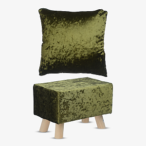 Пуфик Прямоугольный "Бархат" Темно-Зеленый