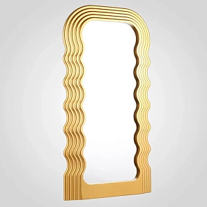 Настенное интерьерное зеркало  волна  АВАНГАРД золотого  цвета  70см