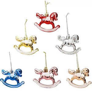 Набор из 3-х подвесок лошадки серебро