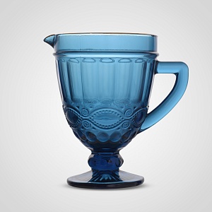 Кувшин Стеклянный Синий с Золотистой Каймой "Regal"