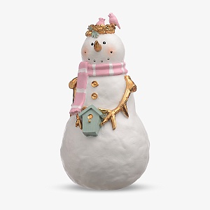 Снеговик с Скворечником и Птичками (Полистоун)