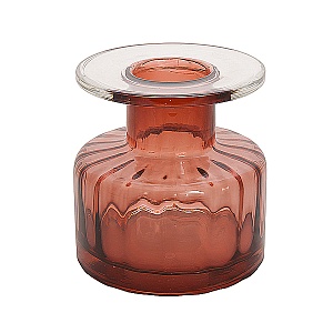 Ваза стеклянная коричневая 17х17х19см