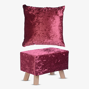 Пуфик Прямоугольный "Бархат" Малиновый