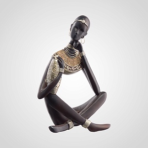 Интерьерная статуэтка "Африканка с вазой" из полистоуна 