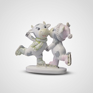 Веселые Коровки на Коньках от 6-ти шт. (Полистоун)