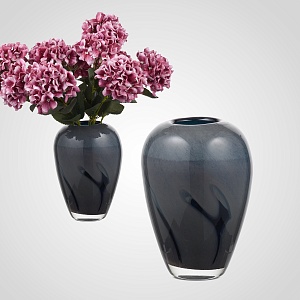 Ваза из Плотного Стекла Коричневая 22 см.