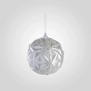 Набор из двух ёлочных серебристых шаров "Звезда"