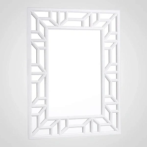 Настенное интерьерное квадратное зеркало  АВАНГАРД белого цвета