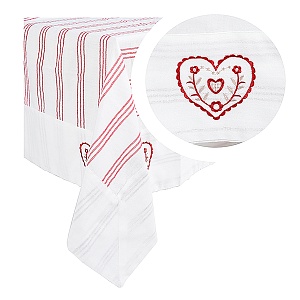 Скатерть Белое сердце 150х150см
