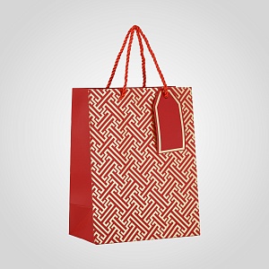 Крафтовый  Подарочный Пакет Красный маленький (от 12 шт.)