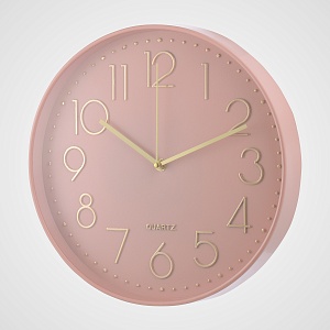 Часы настенные Розовые/Бирюзовые (полимер) от 2х штук -  D 30 см