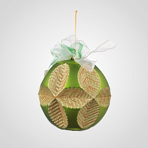 Новогодний Зеленый Орнаментированный Шар Декор 28 см.