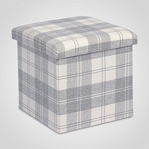Одноместный Ящик-Пуф Серая Клеточка
