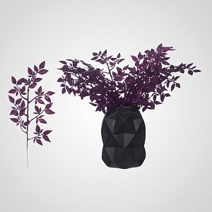 Сиреневая Новогодняя Декор Ветка в Глиттере 30 см. (от 5 штук)