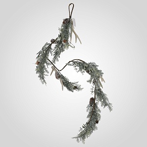 Еловая Новогодняя Гирлянда с Рогами, Шишками и Эвкалиптом 150 см.