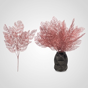 Новогодняя Розовая Декор Ветка в Глиттере 30 см. (от 5 штук)