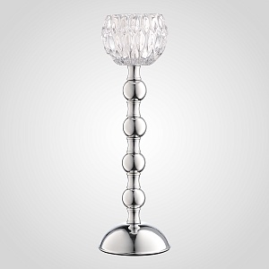Подсвечник Round Glass серебристый