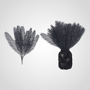 Серая Новогодняя Декор Ветка в Глиттере 42 см. (от 5 штук)