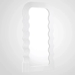 Настенное интерьерное зеркало волна  АВАНГАРД белого  цвета 70 см