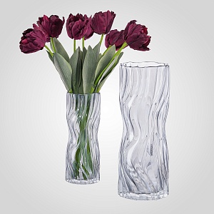 Ваза Интерьерная  из Плотного Стекла Серая L