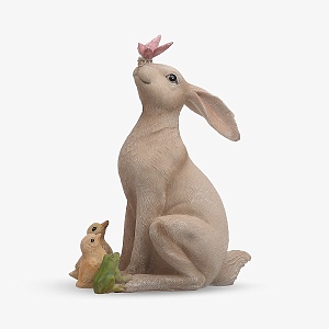 Зайчик с Птичками Большой (Полистоун)