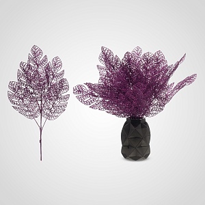 Новогодняя Сиреневая Декор Ветка в Глиттере 30 см. (от 5 штук)
