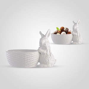 Конфетница Керамическая "Плетеная" с Кроликом