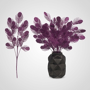 Новогодняя Сиреневая Декор Ветка в Глиттере 50 см. (от 5 штук)