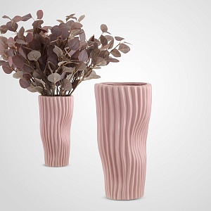 Керамическая ваза пудрового цвета М