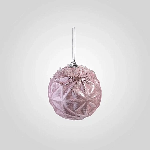 Набор из двух ёлочных розовых шаров "Звезда"