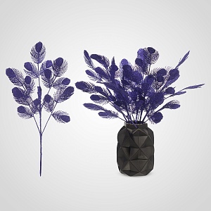 Новогодняя Фиолетовая Декор Ветка в Глиттере 50 см. (от 5 штук)