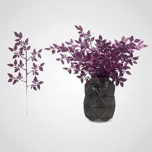 Сиреневая Новогодняя Декор Ветка в Глиттере 30 см. (от 5 штук)