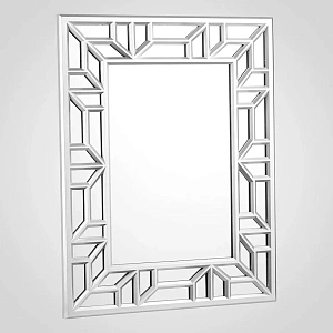 Настенное интерьерное квадратное зеркало  АВАНГАРД серебряного  цвета