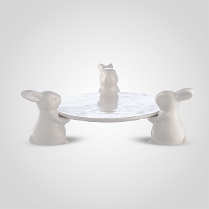 Керамическая Тортница Тройка кроликов (от 2-х штук)
