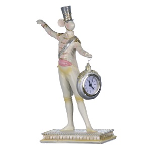 Фигурка декор Мышка часовник