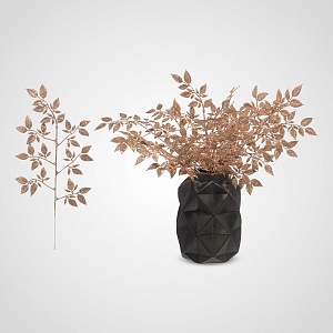 Золотистая Новогодняя Декор Ветка в Глиттере 30 см. (от 5 штук)