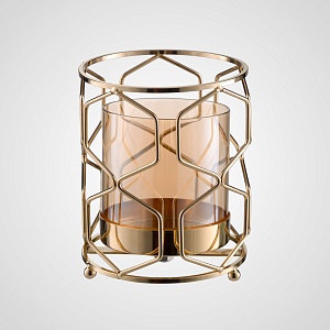 Интерьерный Металлический Золотистый Подсвечник "Original" S