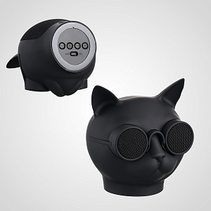 Беспроводная колонка Кошка черного цвета портативная Bluetooth колонка