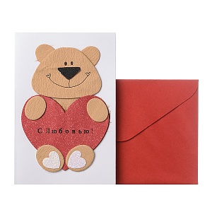 Открытка ручной работы С Любовью! (от 5ти штук)