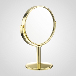 Зеркало на ножке двустороннее с увеличением 16*10 см цвет золотистый