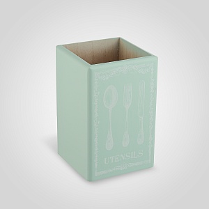 Деревянный Зеленый Короб для Приборов "Utensils"