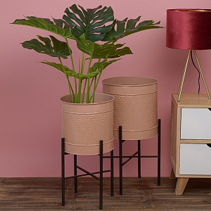 Набор Цветочных Подставок с Орнаментом "Цвет Пудры" (2 шт.)