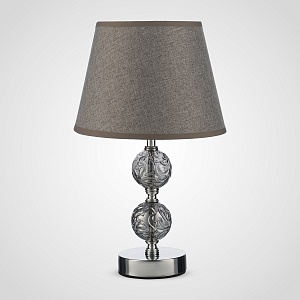 Настольная Серая Лампа 36х22 см. (Стекло+Металл)
