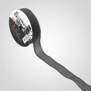 Лента Текстильная Сетчатая Темно-Серая для Упаковки Цветов и Подарков
