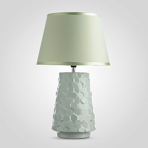 Лампа Керамическая Настольная "Соты" Светло-Зеленая 47 см.