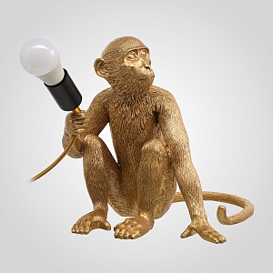 Светильник настольный Лампа обезьяны золотой из смолы 32*34*32