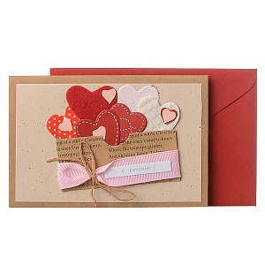 Открытка ручной работы С Любовью! (от 5ти штук)