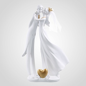 Статуэтка Влюбленные белого цвета декоративная фигура 12.5*6*19.5