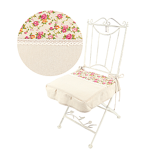 Подушка для стула кружево с рюшами Роза прованса 40х40см (от 2х штук)